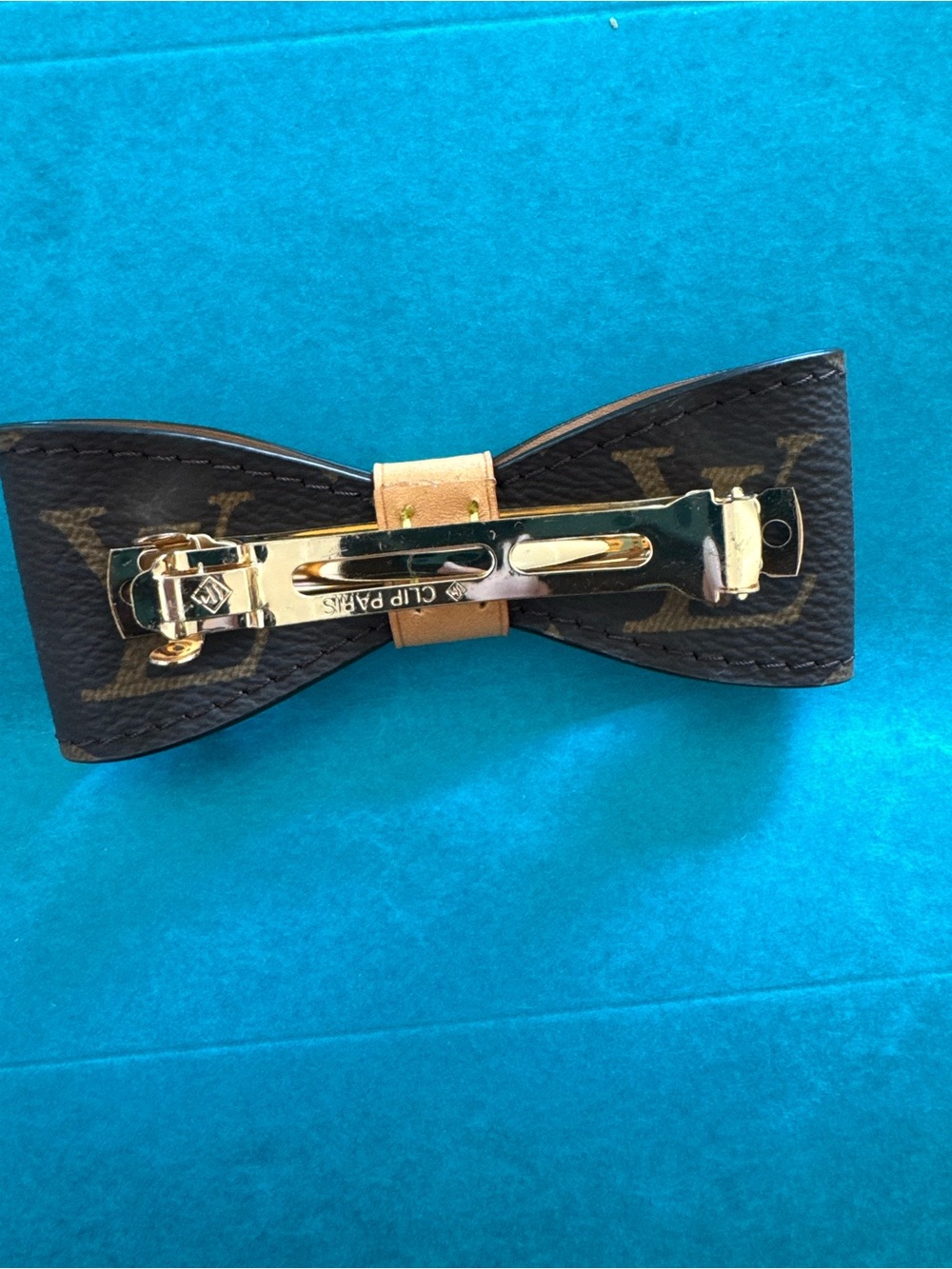 Designer Brown Monogram Bow Hair Clip